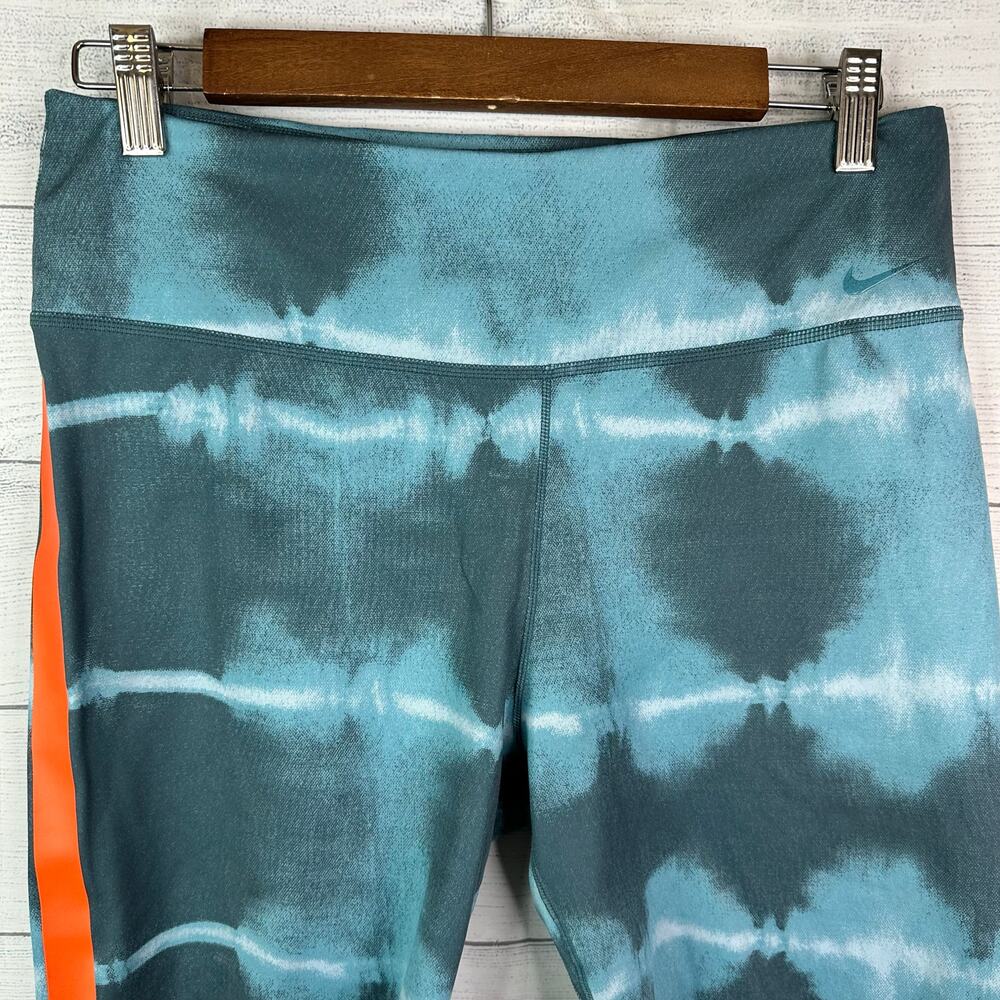 Nike One Womens size Large Dri Fit Luxe Training Shorts Blue Orange Stripe - Picture 3 of 7